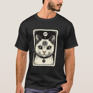 Tarot Card Katze Der Teufel Satanic Goth Halloween T-Shirt