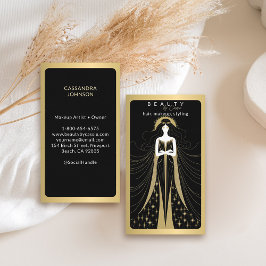 Tarot Card Makeup Friseur Ästhetik Schwarz Visitenkarte