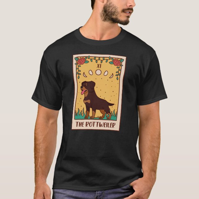 Tarot Card Occult Magic Occultism Dog Rottweiler  T-Shirt (Vorderseite)