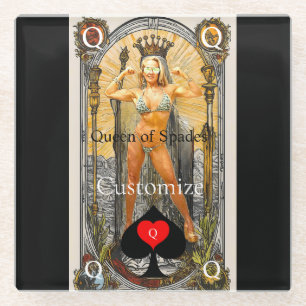 Tarot Card Queen of Spades Thunder_Cove Glasuntersetzer