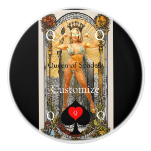 Tarot Card Queen of Spades Thunder_Cove Keramikknauf