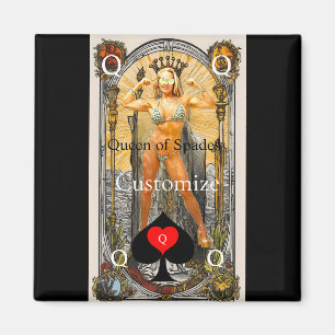 Tarot Card Queen of Spades Thunder_Cove Magnet