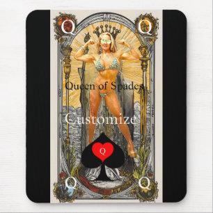 Tarot Card Queen of Spades Thunder_Cove Mousepad