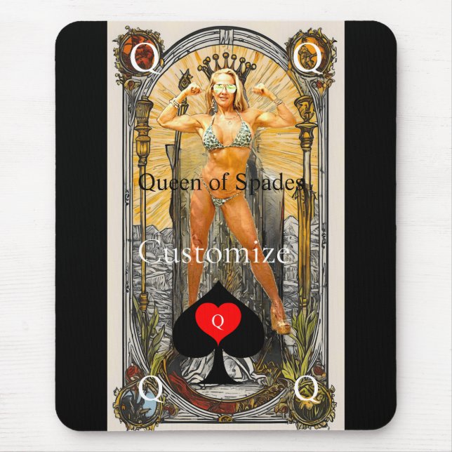 Tarot Card Queen of Spades Thunder_Cove Mousepad (Vorne)