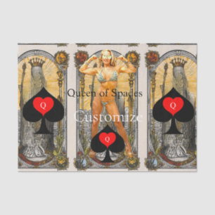 Tarot Card Queen of Spades Thunder_Cove Seidenpapier