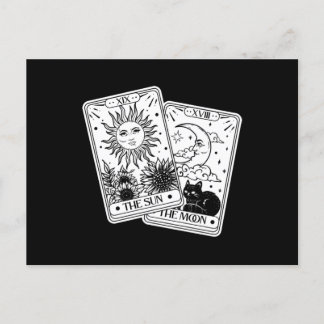 Tarot Card Sin and Moon, Katze Postkarte