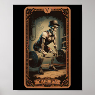 Tarot Card Skelettentoilette Kraftheben Gewicht Poster