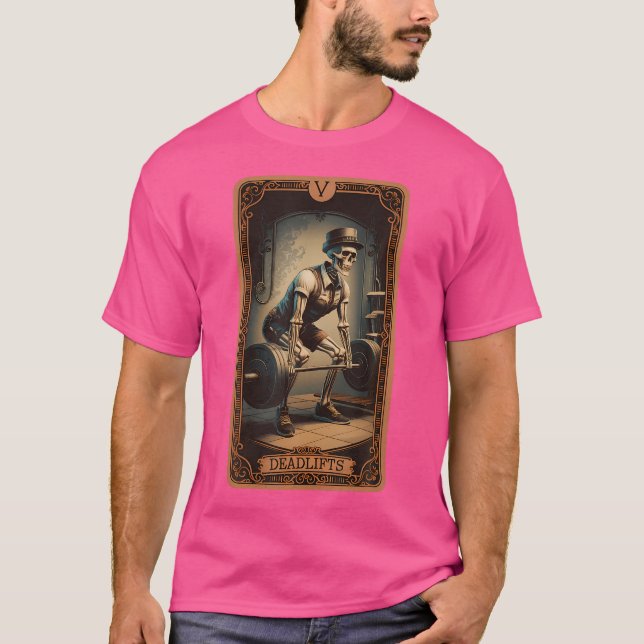 Tarot Card Skelettentoilette Kraftheben Gewicht T-Shirt (Vorderseite)