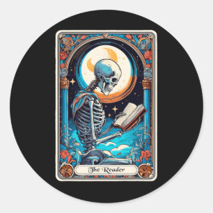 Tarot Card Spooker Lehrer Der Leser Skeletthalle Runder Aufkleber