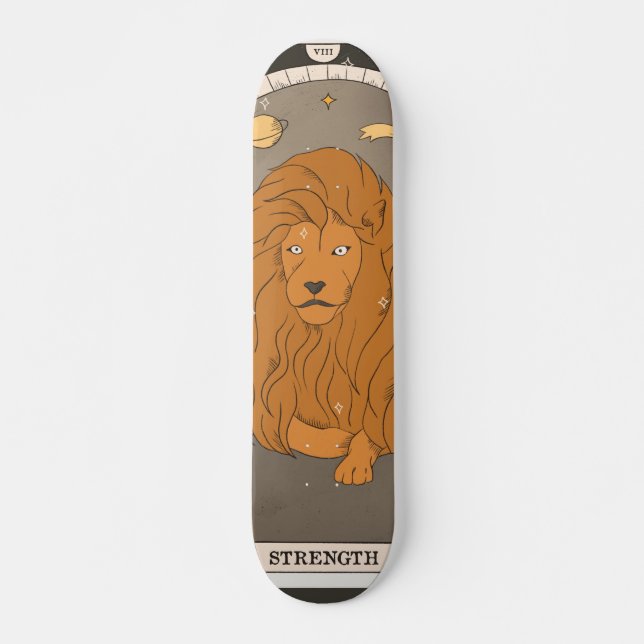 Tarot card Strength major arcana lion VIII Skateboard (Vorne)