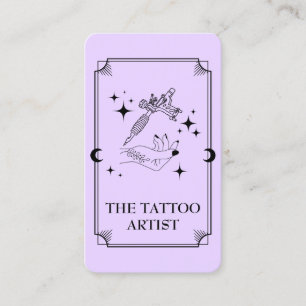 Tarot Card Tattoo Artiste Carte de visite céleste