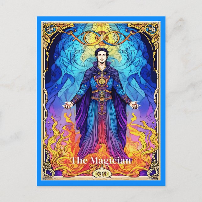 Tarot Card The Magician Postkarte (Vorderseite)