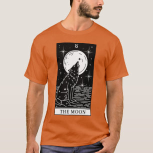 Tarot Card Wolf Howling Vollmond T-Shirt