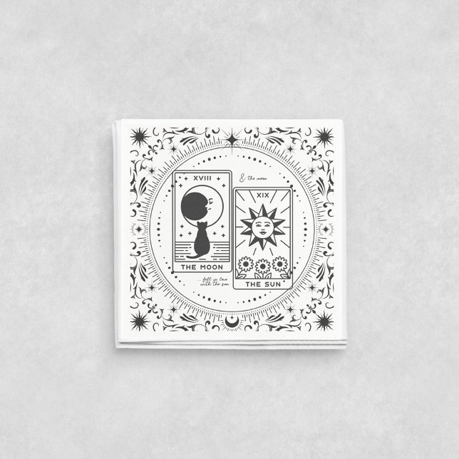 Tarot Cards | BRAUTPARTY | Hochzeit | Lovers B+W Serviette (Von Creator hochgeladen)