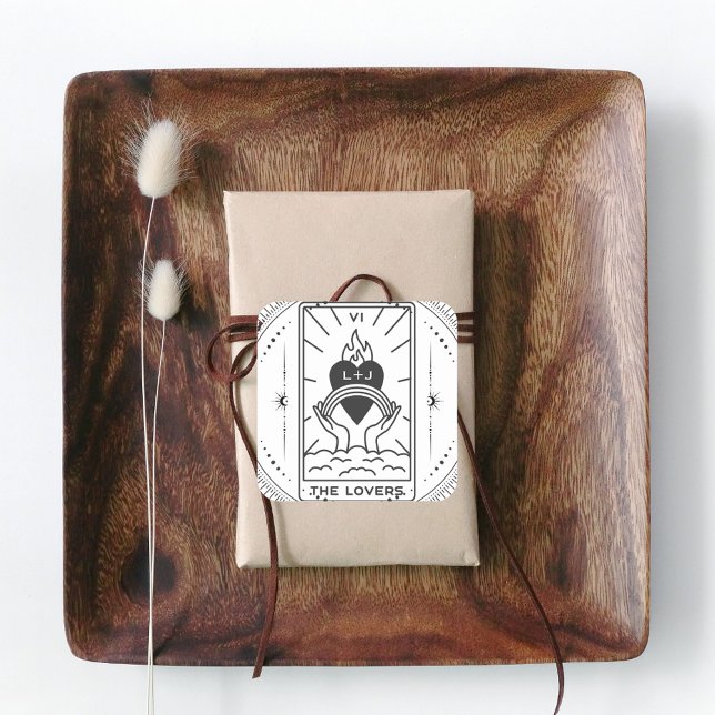 Tarot Cards | BRAUTPARTY | Hochzeit | Modern B+W Quadratischer Aufkleber (Von Creator hochgeladen)