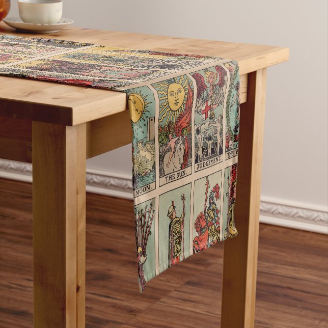 Tarot Cards Tablecloth Runner - Vintages Tarot Kurzer Tischläufer (Beispiel)