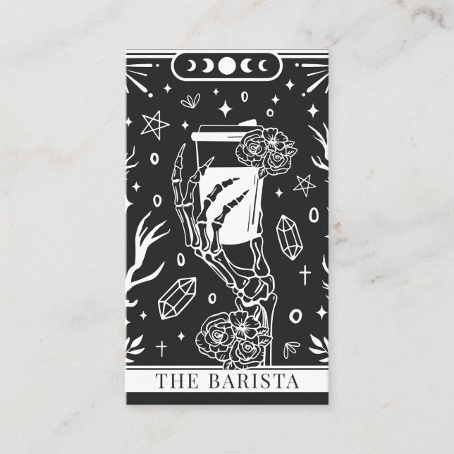 Tarot Charcoal Gray Barista Visitenkarte (Vorderseite)