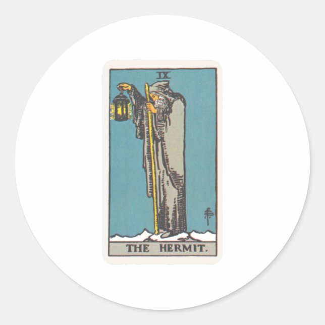 Tarot Der Eremit The Hermit Runder Aufkleber (Vorderseite)