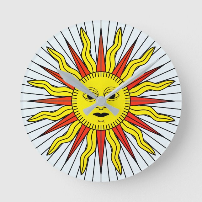 Tarot des Symbols Marseille Sun (#19) Runde Wanduhr (Vorderseite)