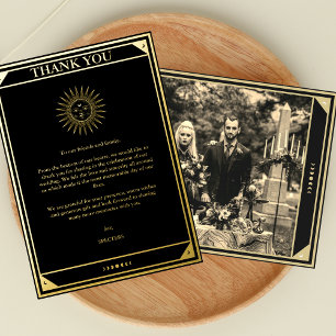Tarot Elegant Danke Schwarz Goldfolie Foto Folieneinladung