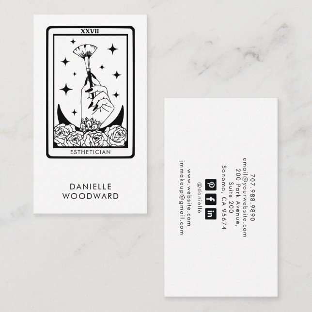 Tarot Esthetician Branding Visitenkarte (Vorne/Hinten)