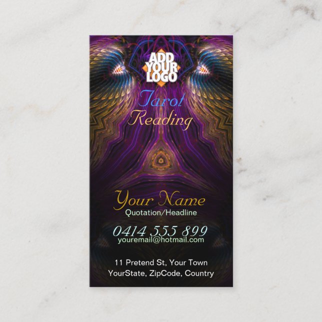 Tarot Fraktal Fantasy Business Card Visitenkarte (Vorderseite)