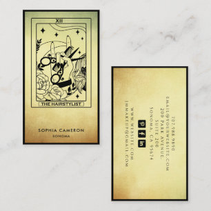 Tarot-Friseur Gold-Ombre-Geschäftskarte Visitenkarte