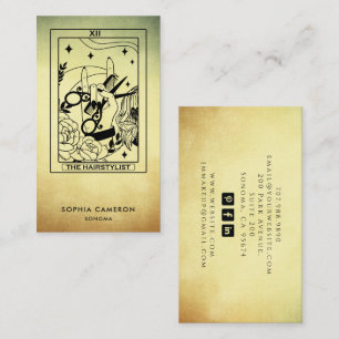Tarot-Friseur Gold-Ombre-Geschäftskarte Visitenkarte