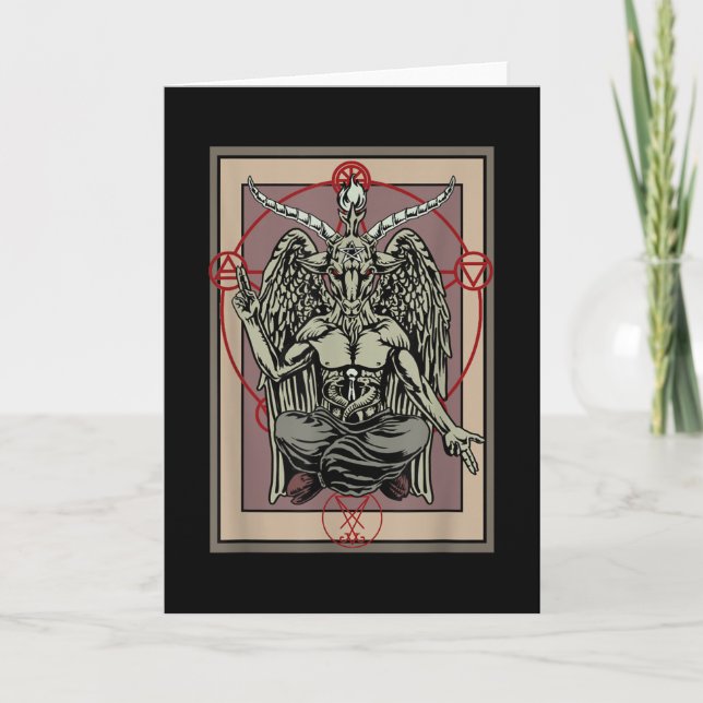 Tarot Goth Card Baphomet Satanic Hexe Pentagram Karte (Vorderseite)