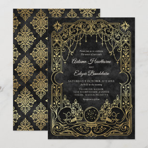Tarot Halloween Gothic Hexen Hochzeit Einladung