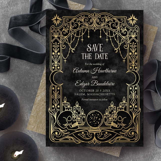 Tarot-Halloween-Gotische Hochzeit Save The Date (Von Creator hochgeladen)