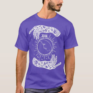 Tarot Hands, Sun Crescent Moon & Rain  T-Shirt