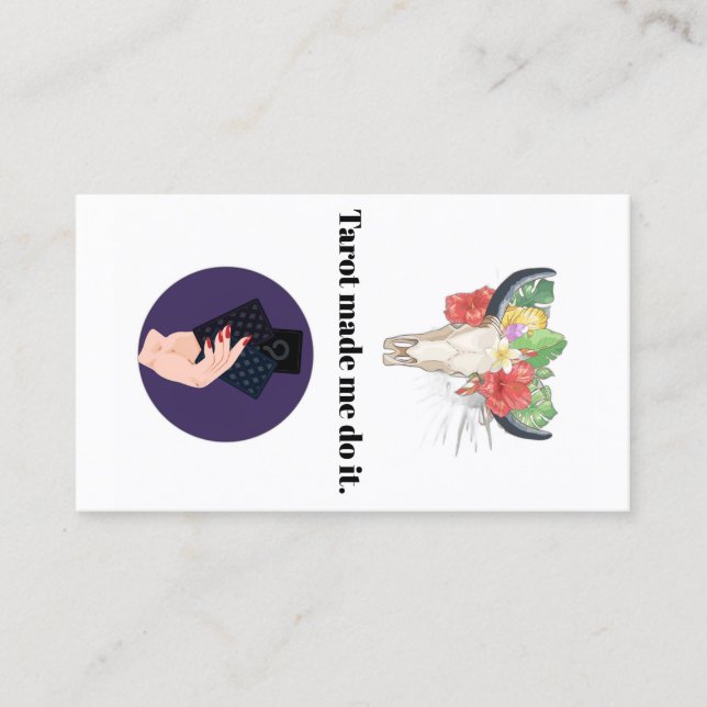 Tarot hat mich dazu gebracht, es zu tun visitenkarte (Vorderseite)