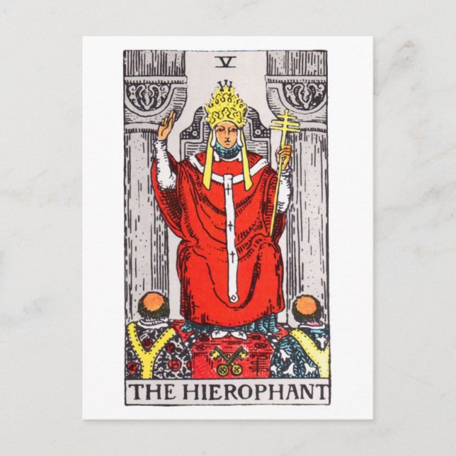 Tarot-hierophant Postkarte (Vorderseite)