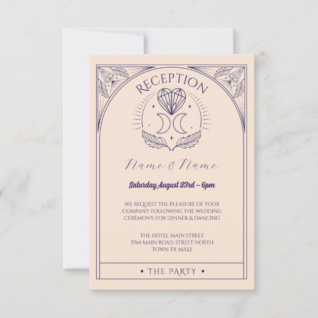 Tarot Hochzeitskarten Kritiker hören den Mond Einladung (Vorderseite)
