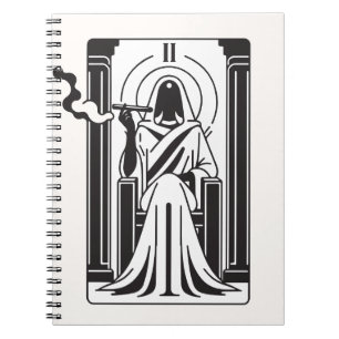 Tarot Hohepriesterin Cannabis Rauchen Okkultismus Notizblock