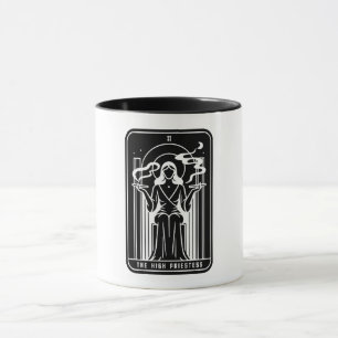 Tarot Hohepriesterin Frau Weed Rauchen Okkultismus Tasse