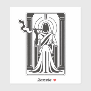 Tarot Hohepriesterin Unkraut Rauchen Okkultismus Aufkleber