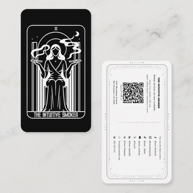 Tarot Hohepriesterin Webewussrauchen Visitenkarte (Vorne/Hinten)
