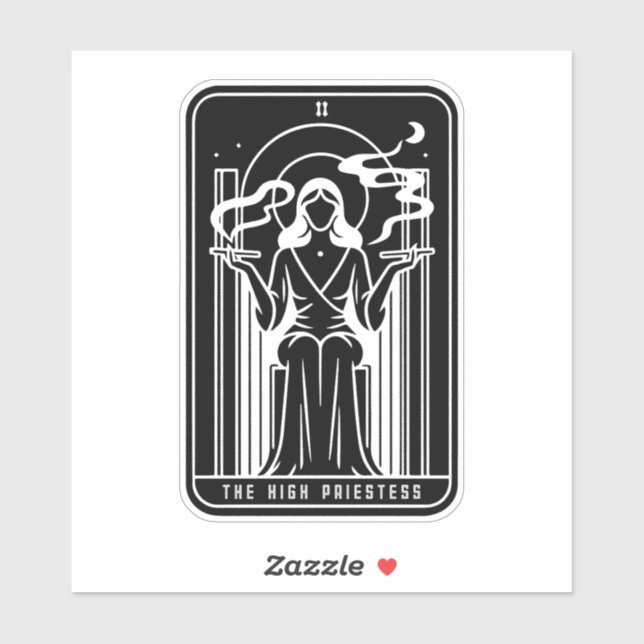 Tarot Hohepriesterin Wöchtlingsrauchkult Aufkleber (Blatt)