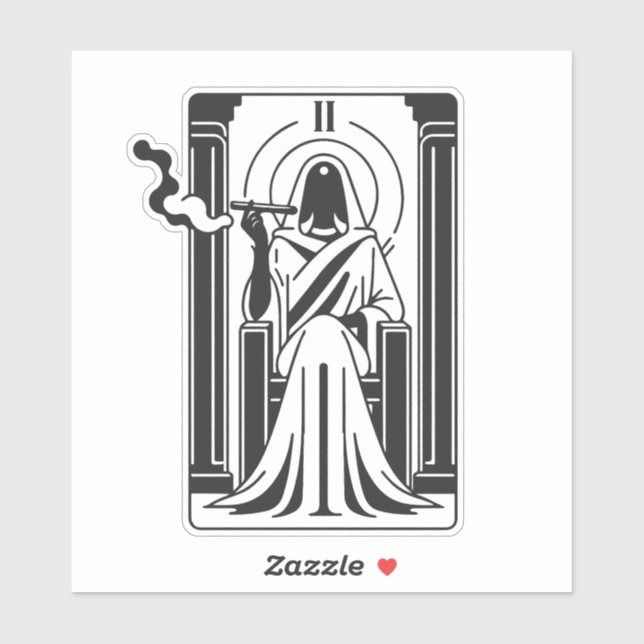 Tarot Hohepriestess Weh-Rauchen-okkultistisch Aufkleber (Blatt)