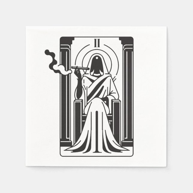 Tarot Hohepriestess Weh-Rauchen-okkultistisch Serviette (Vorderseite)