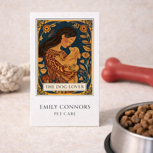 Tarot-Hundeliebhaber für Haustiersitting zu Hause Visitenkarte