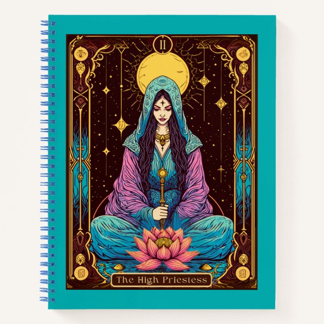 Tarot Illustration, das "High Priestess Journal" Notizbuch (Vorderseite)