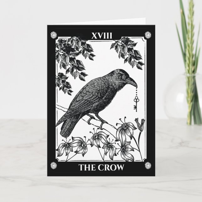 Tarot Inspiriert Halloween-Crow-Karte Karte (Vorderseite)