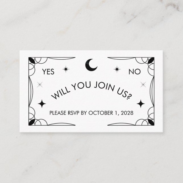Tarot Inspiriert RSVP-Karte Begleitkarte (Vorderseite)