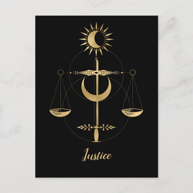 Tarot-Justizsymbol Postkarte (Vorderseite)