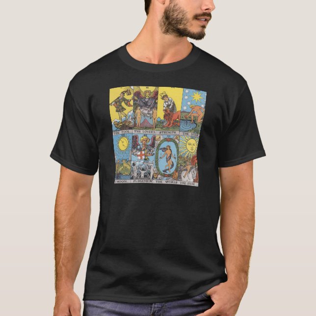 Tarot kardiert Collage T-Shirt (Vorderseite)