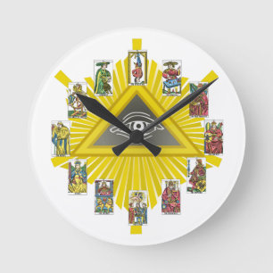 Tarot kardiert Vermögens-Erzähler-Uhr Runde Wanduhr