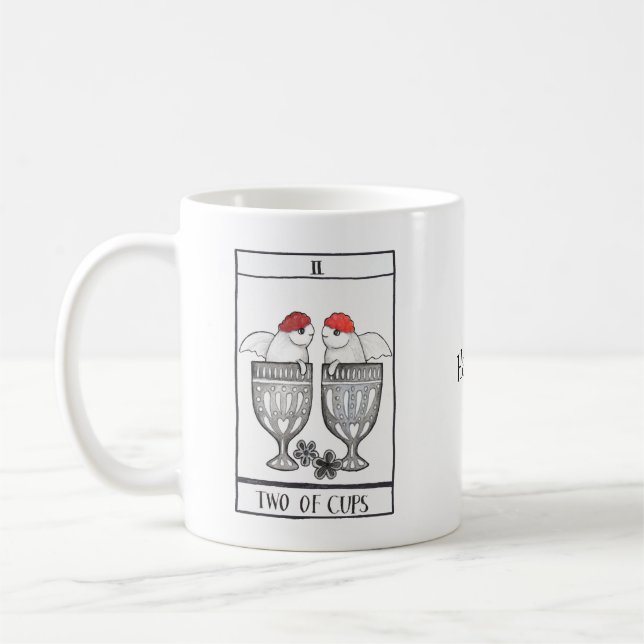 Tarot-Karte Art und Weise Zwei Becher Individuelle Kaffeetasse (Links)